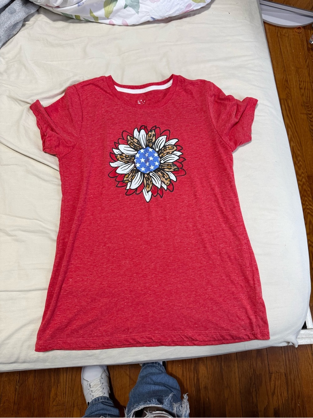 Red Graphic Sunflower Tee - Women's Casual Top